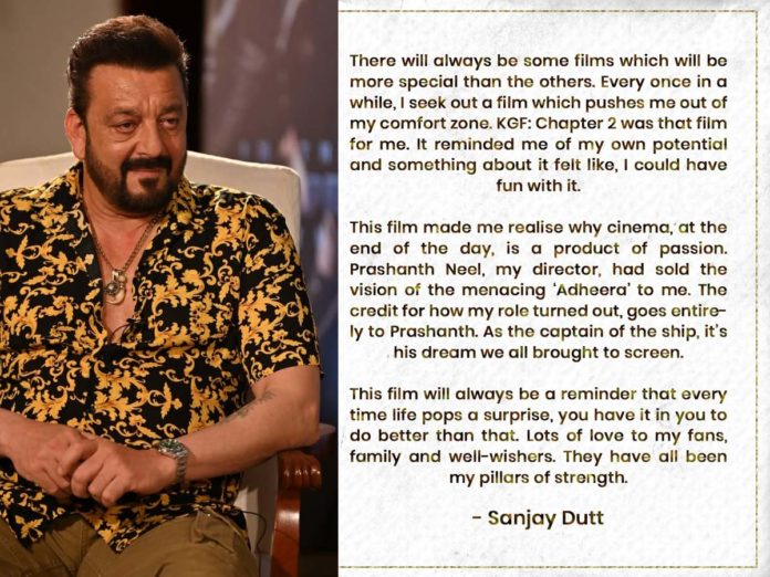 Sanjay Dutt posts a heartfelt note to his followers