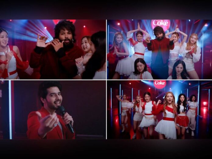Allu Arjun dances with the Kpop group TRI.BE with Armaan Malik's vocals for Coca-Cola's 'Memu Agamu'