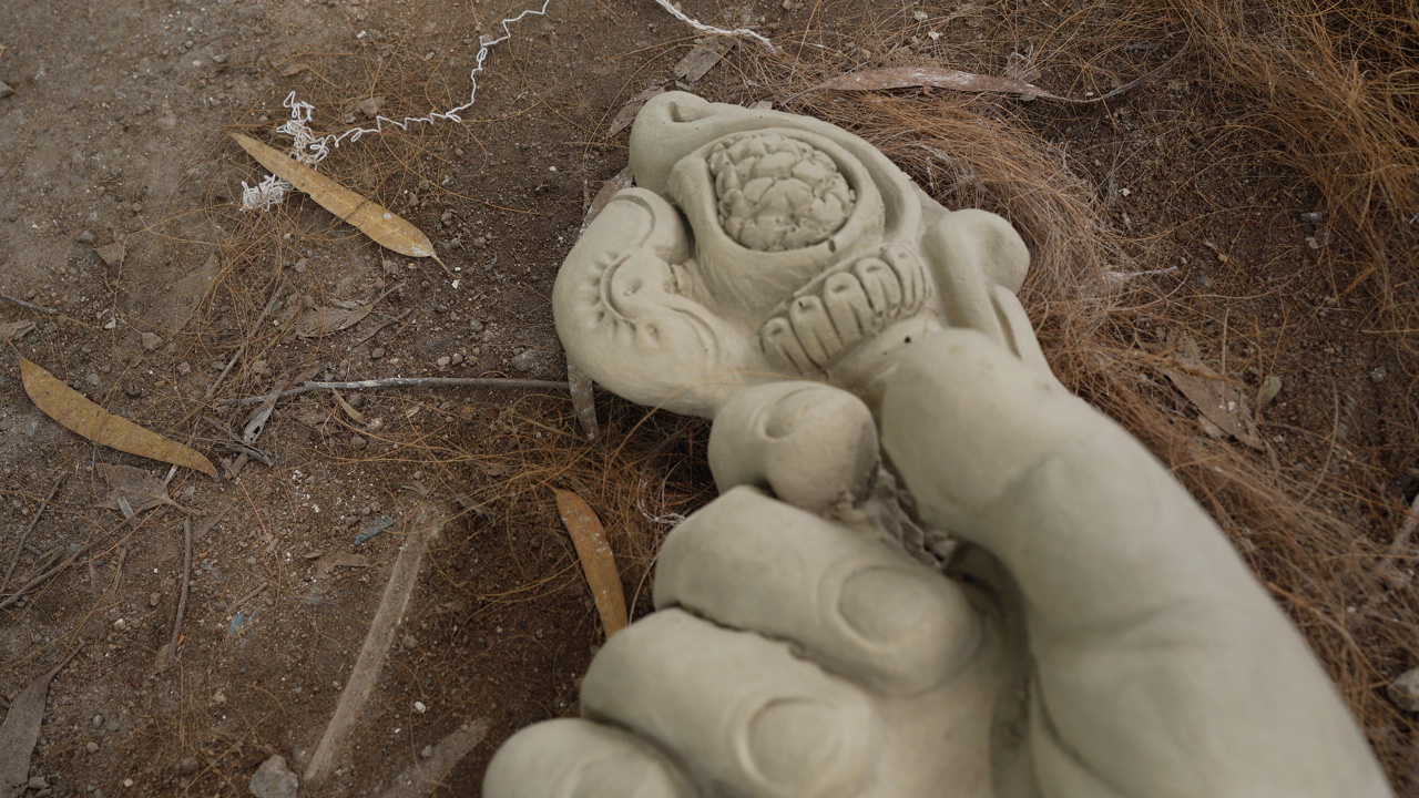 Ganesh idol making pics in Kondapur