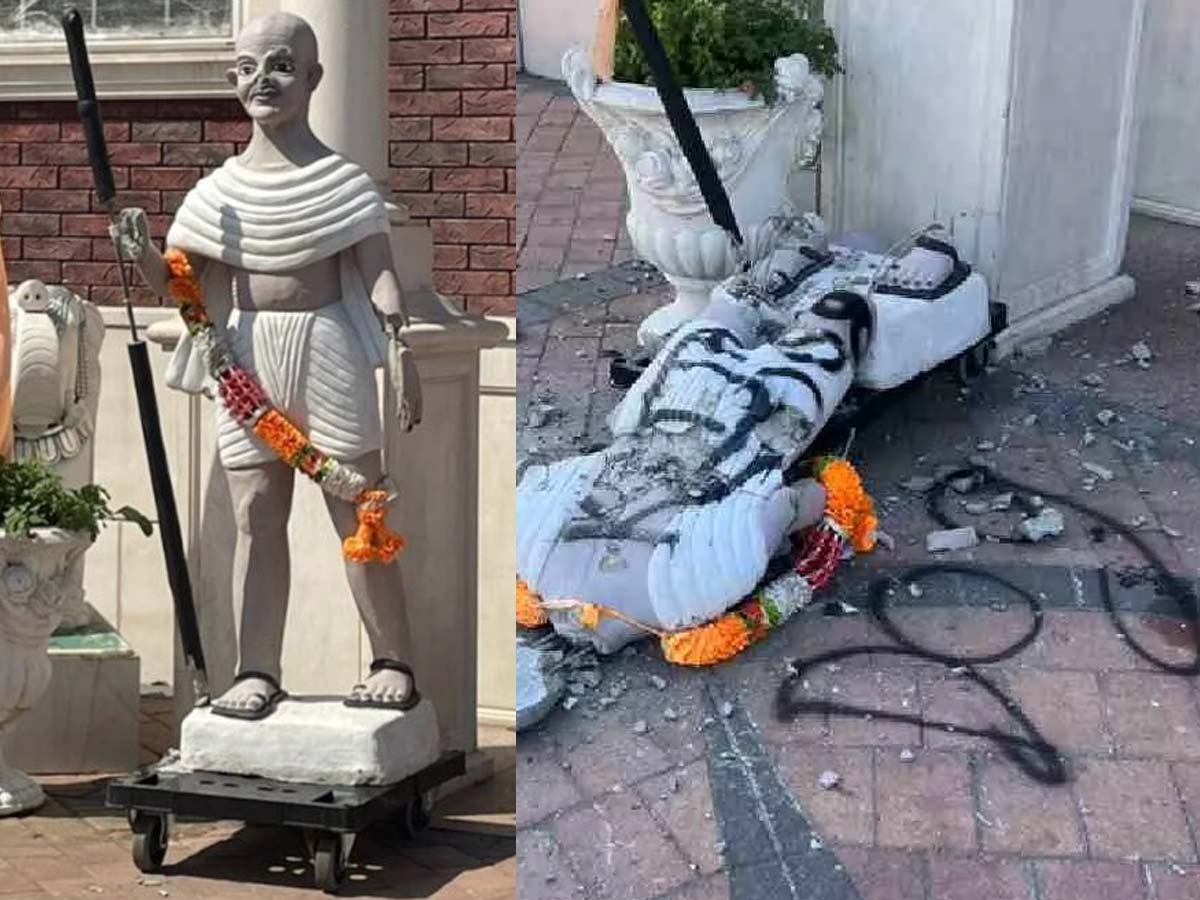 Mahatma Gandhi statue vandalized in New York JSWTV.TV