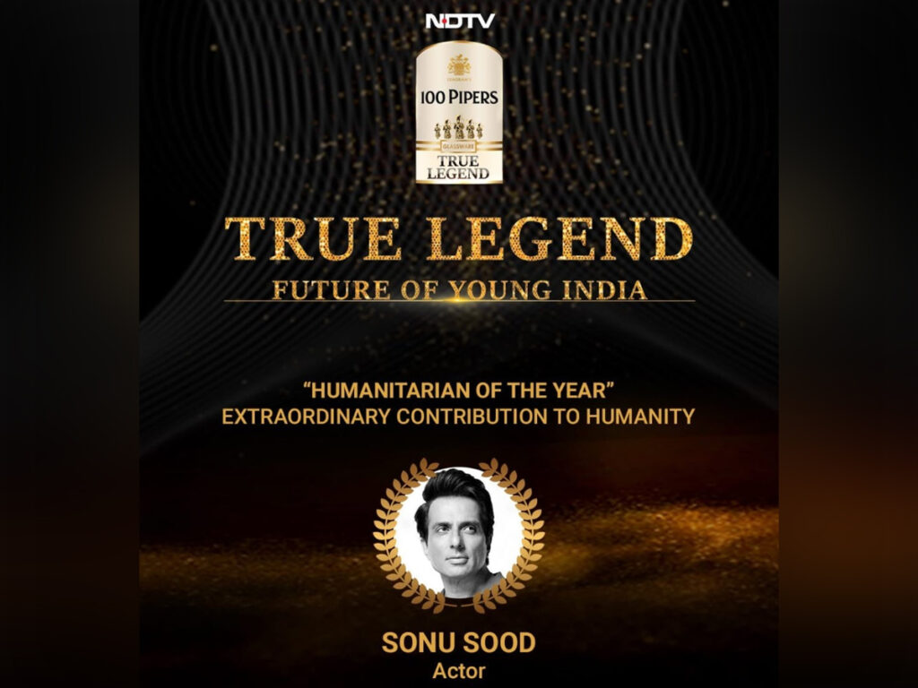 Sonu Sood wins NDTV True Legend Future of Young India!