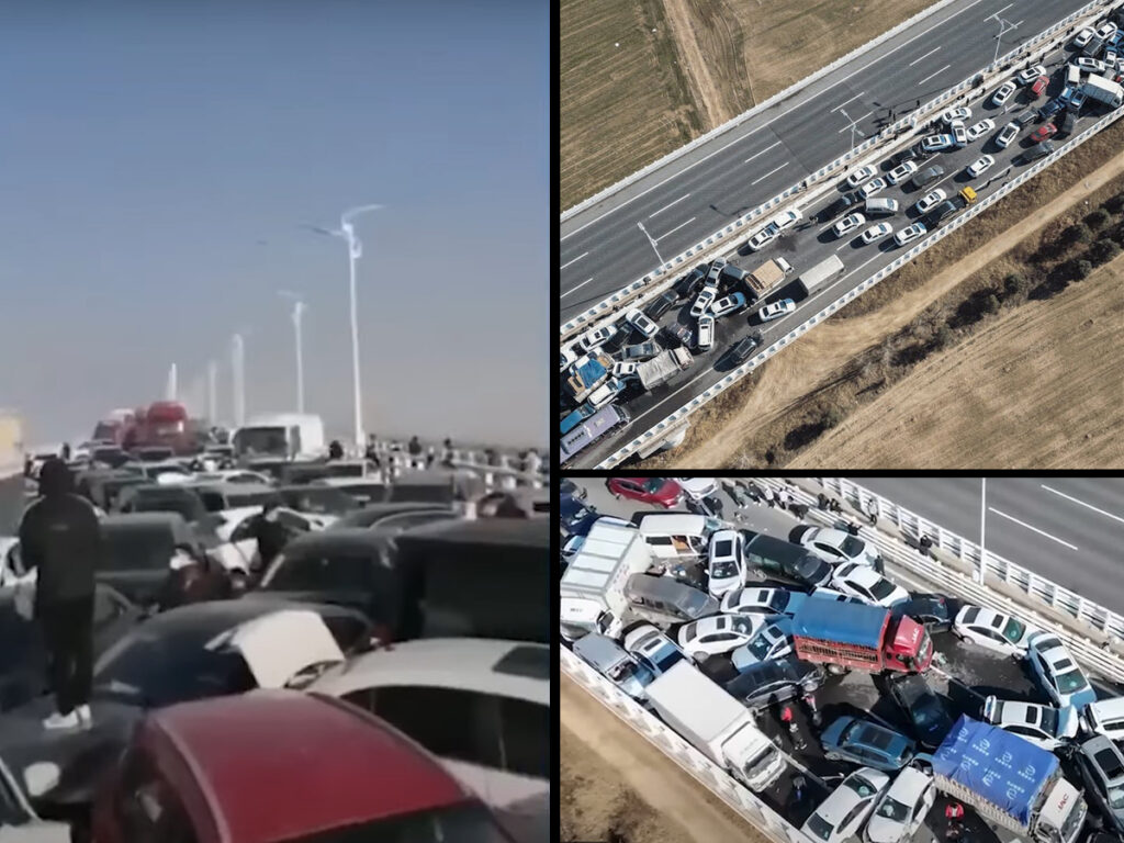 More than 200 vehicles collided on a bridge in China due to fog