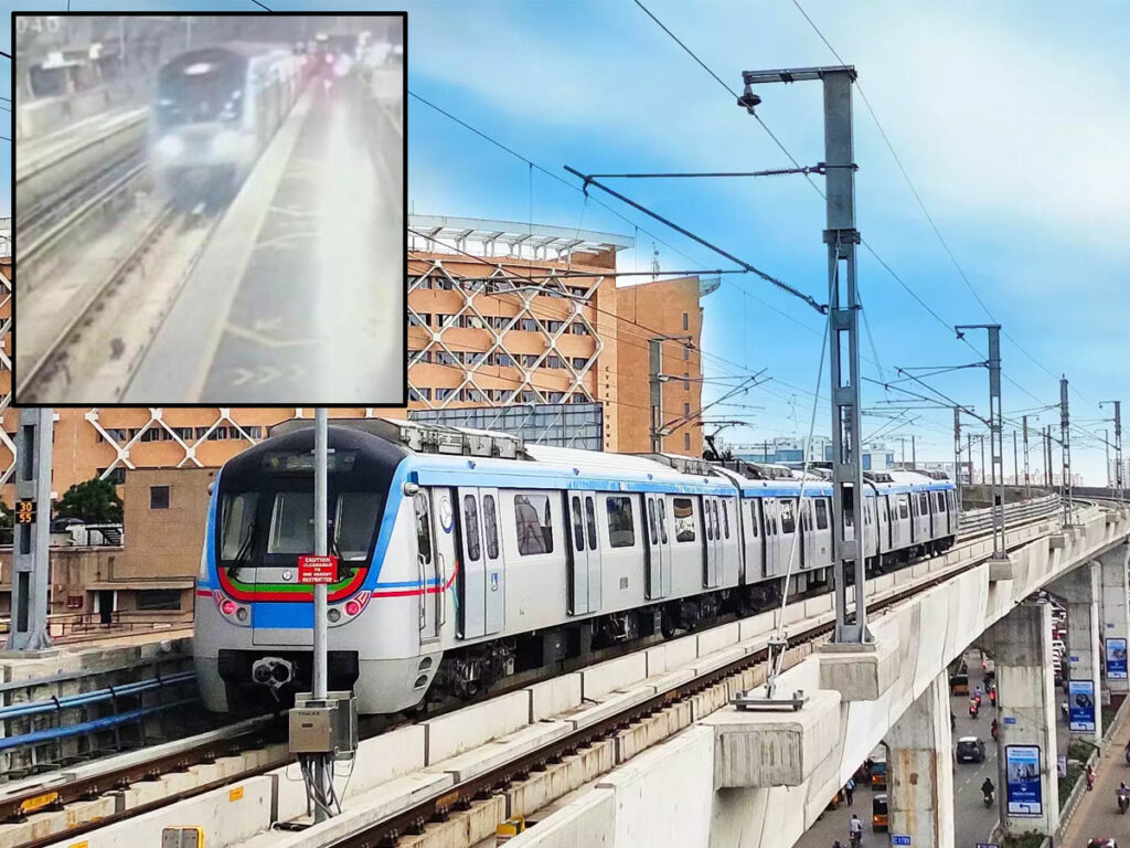 Shock: Man jumps in front of Hyderabad metro rail