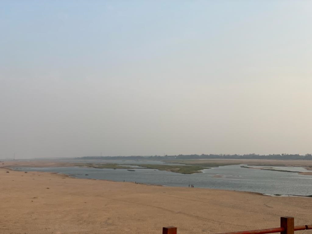 At the time of dusk on the river banks of Krishna