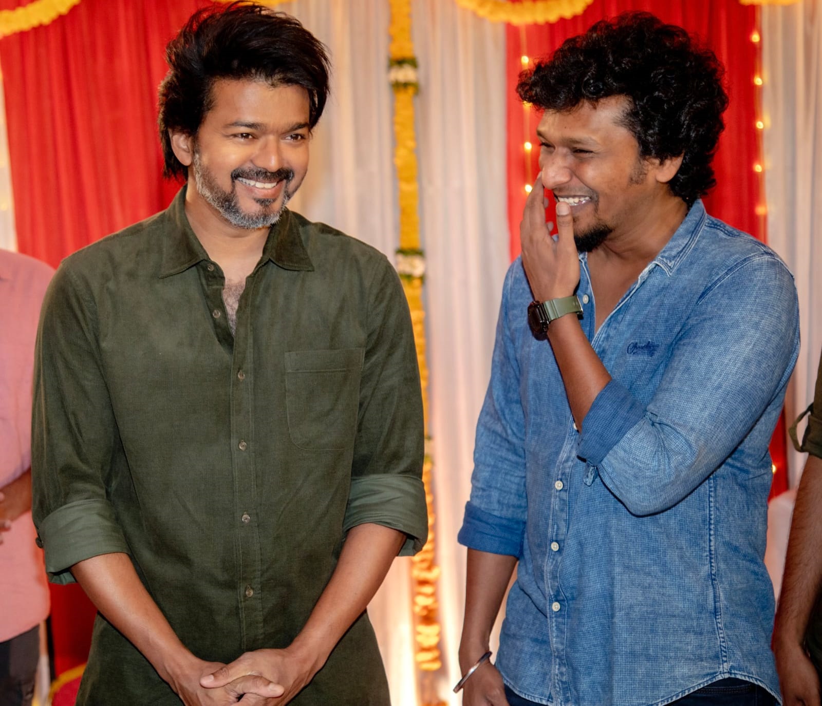 Candid clicks from the Grand Pooja Ceremony of Thalapathy67