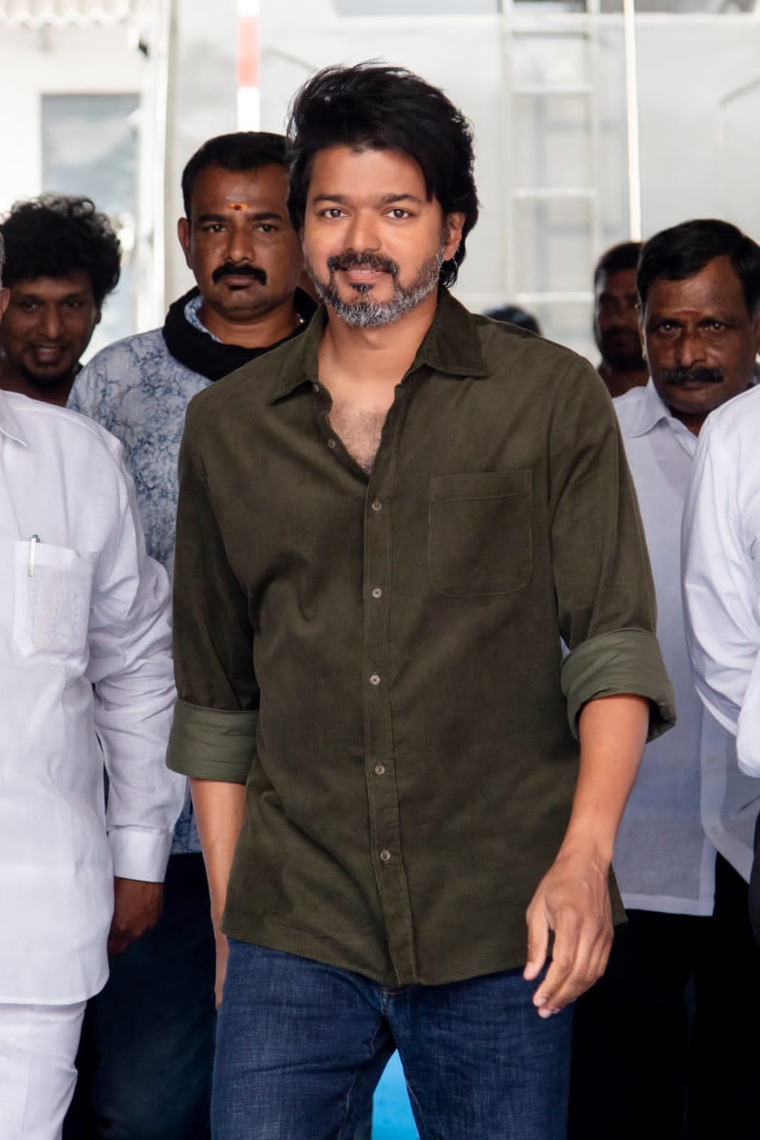 Candid clicks from the Grand Pooja Ceremony of Thalapathy67