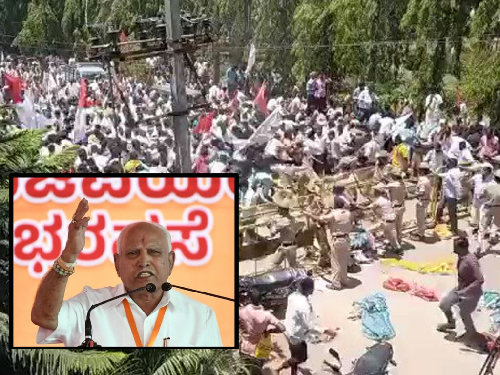 Karnataka: Protesters pelt stones at former CM Yeddyurappa's house
