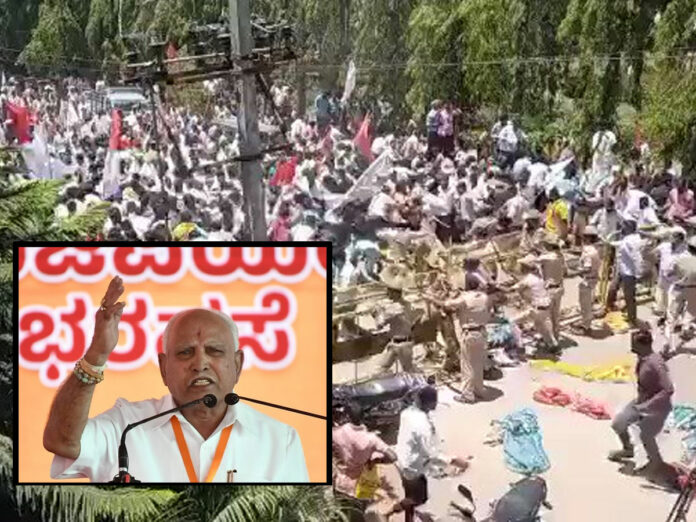 Karnataka: Protesters pelt stones at former CM Yeddyurappa's house