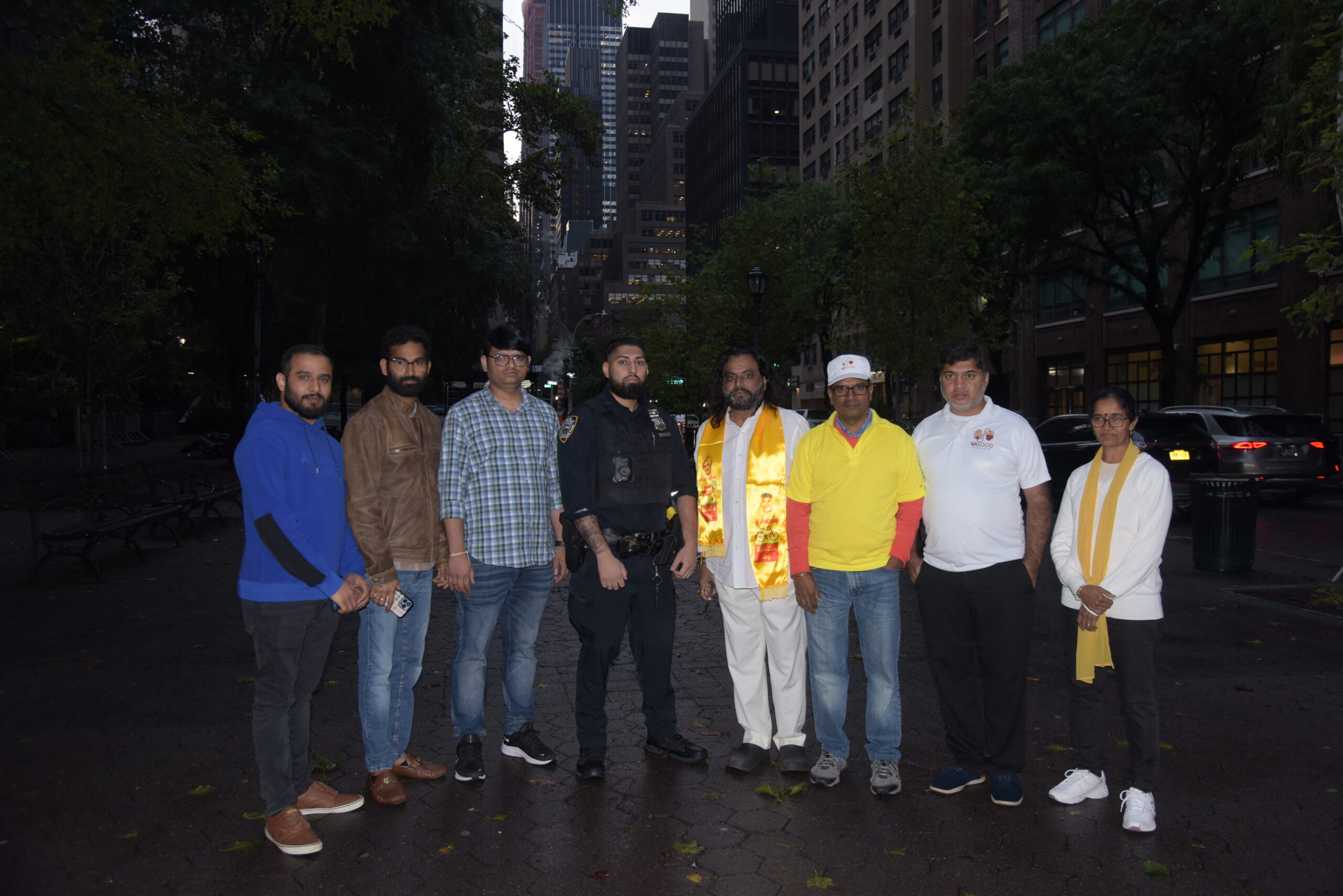 Dr Jai Yalamanchili and others protesting in Manhattan