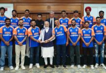 PM Modi meets Indian Cricket Team after their return home with T20 World Cup