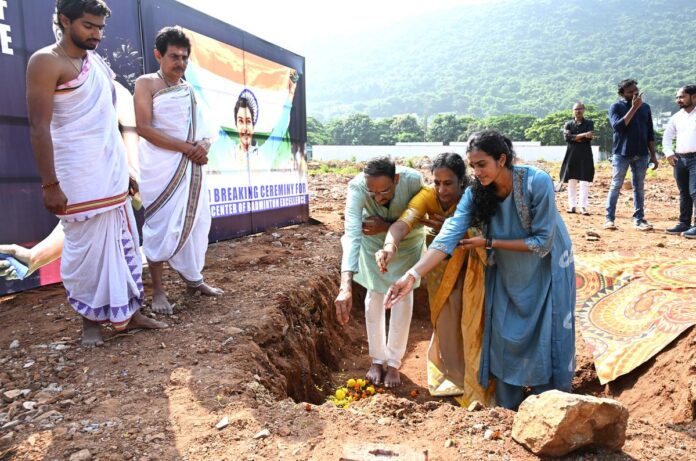 PV Sindhu Badminton Academy foundation laid in Vizag PV Sindhu Badminton Academy foundation laid in Vizag