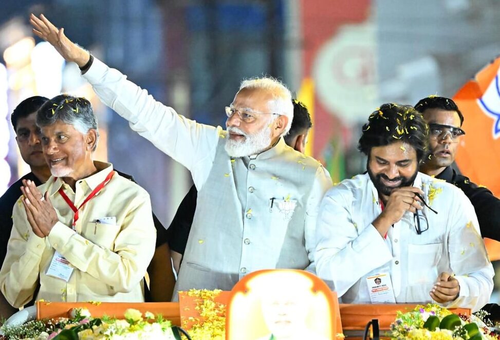 PM Modi visit to Visakhapatnam, roadshow with Chandrababu and Pawan